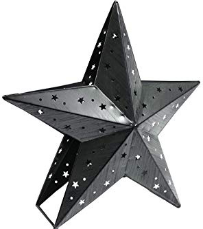 X-Mas Metallstern mit Teelichthalter grau-Washed 35 cm