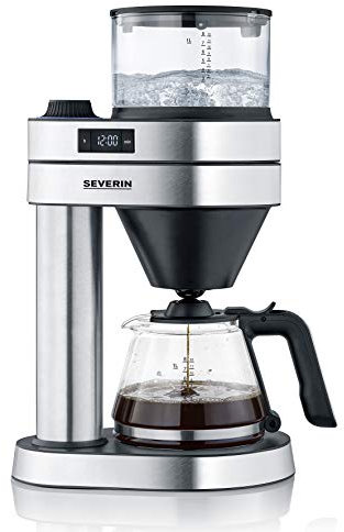 SEVERIN Filterkaffeemaschine Caprice, wie von Hand aufgebrüht mit dem Kaffeebereiter für bis zu 8 Tassen, Kaffeemaschine mit Timer, Edelstahl-gebürstet/schwarz-matt, KA 5760