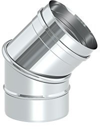 Schornstein - Winkel drehbar EW einwandig 0-45°; Ø 120mm; 0,6mm Wandstärke, Edelstahl