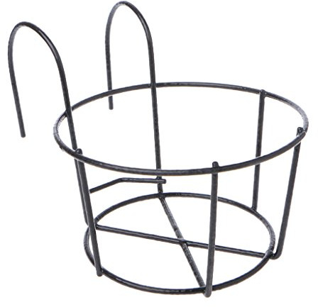 GROOMY Pots de Fleurs, Suspendus Plantes en Fer Supports Balcon Pot de Fleur Rond Support Garde-Corps clôture extérieur-Noir