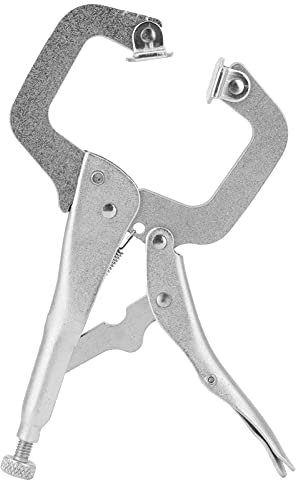 Locking Pliers, Reliable Trigger Release, Wide Jaw Opening, C Shaped Design, Alloy Steel Construction, 17.2x8.3cm, Durable for Woodworking, Welding, and Maintenance Tasks