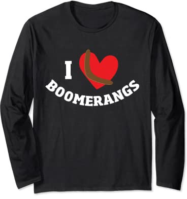 I Love Boomerangs Bumerang Spruch Herz Boomerang Langarmshirt