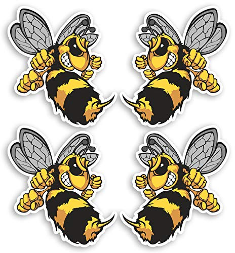 4 x 5.5cm Wasp Bee Hornet Vinyl Stickers - Laptop Bike Car Sticker #34668