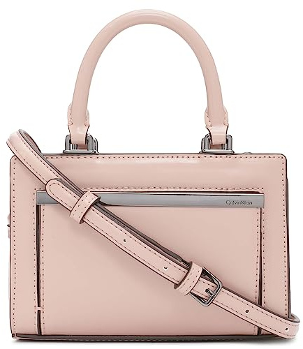 Calvin Klein Damen Astrid Triple Compartment Organizational Satchel Crossbody Mini-Umhängetasche mit DREI Fächern, Rosenholz
