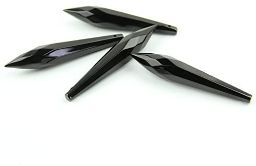 Coloured 76mm 10pcs/ 50pcs/ 100pcs Crystal Multi-Faceted Icicle Pendant Chandelier Parts for Wedding/Home Decoration,Black,76mm 10pcs