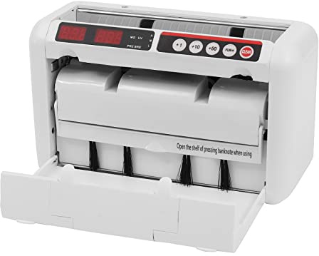 Cash Counter Machine Portable Rechargeable Bill Counter Machine Money Cash Counting Machine with U-V & MG Counterfeit Detection, Multi-Currency or Tickets, 800 Pcs/min