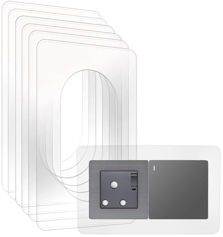 ShnminEU Protezione per Interruttori della Luce - 6 Pezzi di Protezione Trasparente per Carta da Parati, Adatta per Prese a Doppia Uscita e Interruttori della Luce