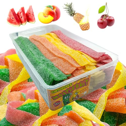 Jake Lenguas Multifruit Pica - Estuche 200 Golosinas 1.7kg - Para Fiestas, Chuches, Navidad, Regalo, Caramelos, Piñata Cumpleaños Infantil, Gominolas, Regaliz de Sabores - Chucherías Ácidas
