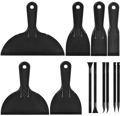12-teiliges Kunststoff-Kittmesser-Set, 5,1 cm/7,6 cm/15,2 cm, flexibles Schaber-Werkzeug und Detailschaber, Mehrzweck-Spachtel, Farbschaber, zum Spachteln, Flicken und Malen von Holz oder Wand