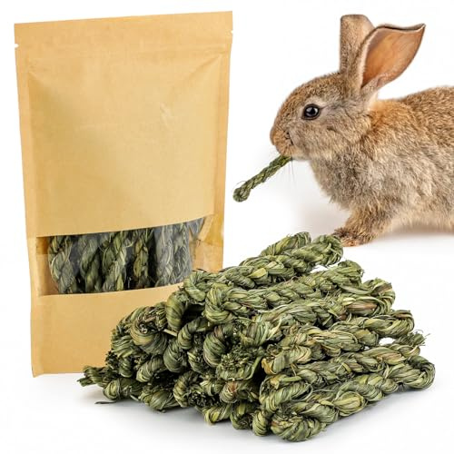 matafat 25pcs Rabbit Timothy Hay Toy for Bunny Small Animal Treats Natural Grass Stick Chew Toys Snacks Molar Teeth Grinding for Guinea Pigs Chinchillas Hamsters