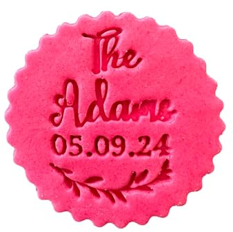 Custom Wedding Surname Fondant Stamp Debosser Cupcake Icing Cookie Decoration Cake Personalised (8cm)