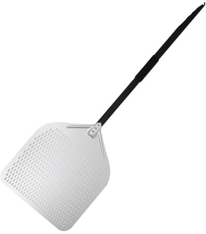 CaFfen Pala per Pizza Pala for Pizza Grande da 18 Pollici, Pala Perforata, Manico in Metallo for Forno, Utensili da Cucina, Accessori for la Cottura antiaderenti Pala Pizza Corta(18inch 127cm)