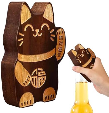 Abrebotellas de barra de madera, abrebotellas de barman | Abrebotellas manuales de madera para gatos | Abrebotellas de vino, cerveza y bebida, accesorio de barra para hombres, mujeres, adultos