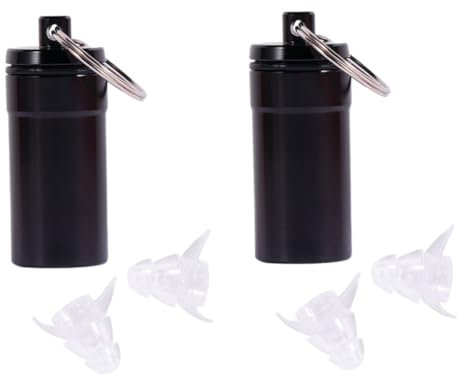 Didiseaon 2pairs Noise Cancelling Earbuds Silicone Filter Earplug Reusable Hearing Protection for Adults Musician Ear Defenders Portable Case