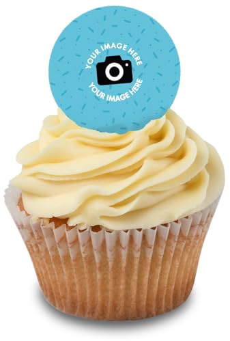 Cakeshop Cupcake Personalisierte Essbare Kuchenaufleger | Individuelles Bild Personalisieren | Für Geburtstage & Feiern | Zuckerguss- & Oblatenpapier-Optionen