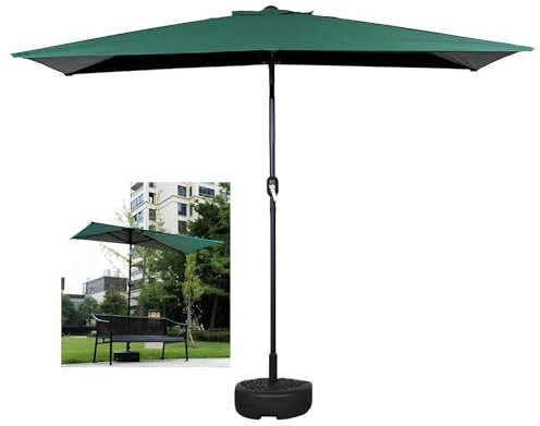 Outdoor Patio Half Umbrella with Crank and Base Ideal for Café Deck Balcony Terrace Wall Mounted Garden Parasol for Sun Protection and Style