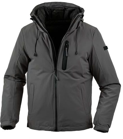Instinct Giubbotto Giubbino Giacca Invernale Uomo 3 in 1 Caldo Antivento con Cappuccio Piumino Outdoor Casual Sportivo per Lavoro e Scuola Autunno Inverno XXL, Dark Grey