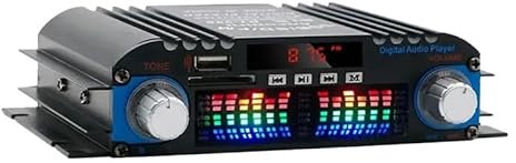 HiFi Verstärker, 4-Kanal-Bluetooth-Digital-Audioverstärker, Karaoke-Player mit 4 * 40W Spitzenleistung, FM-Radio, unterstützt Fernbedienung