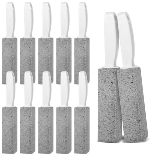 Yolev 12 Pack Toilet Pumice Stone with Handle Stone Bowl Cleaner Pumice for Toilet Bowl Cleaning Bathtubs, Grills, Swimming Pools, Sinks Cleaning