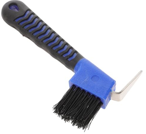 SOIMISS Hufkratzer mit Bürste für Pferdepflege Ergonomisches Pflegewerkzeug mit Rutschfestem Griff für Effektive Hufreinigung und Tägliches Grooming Zufällige Farbe