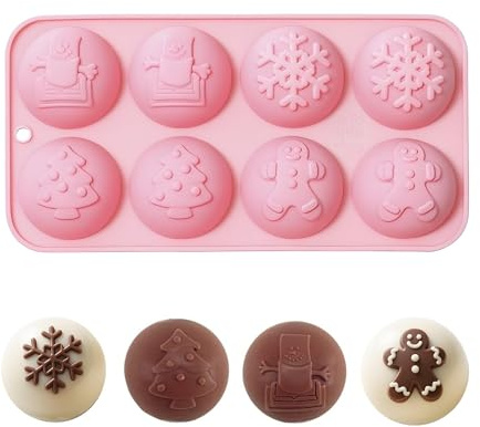QIUMING Halbkugel Schokoladenform für Schokolade Halbkugel Backform Schokoladenform Silikon Silikon Backform Kugel Zur Herstellung von Schokolade, Gelee, Kuppelmousse, Kuchen (Rosa, 5 * 5 * 2.7cm)