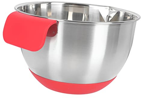 Gatuida Bol Mélangeur à Œufs Antiadhérent 20 Cm En Acier Inoxydable Et Silicone Bol à Salade Poignée Inclinée Polyvalent Pour Préparation Et Conservation