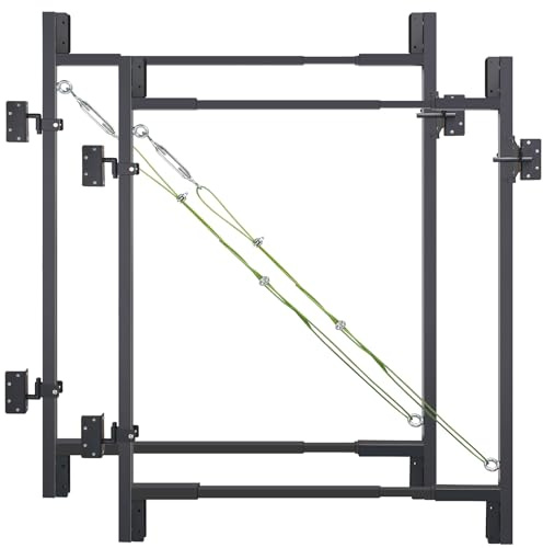 2Pcs Heavy Duty Fence Gate Kit 36-72 Adjustable DIY Wood Gate Building Kit, Fits 1x4 & 2x4 for 4-5 ft Gates
