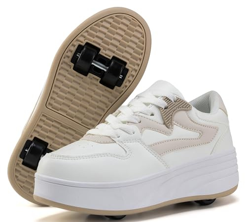 ANEFUN Rollschuhschuhe für Damen und Mädchen, Turnschuhe mit abnehmbaren Rädern, Sportschuh, geeignet für Halloween, Weihnachten, Geburtstag, Party, Geschenke