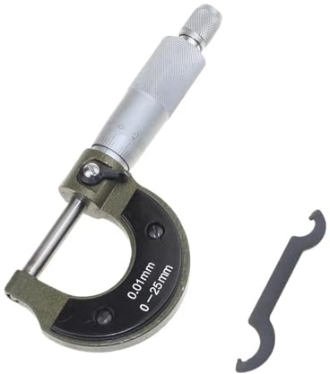 Micrómetro exterior de 0-25 mm/0,01 mm, calibrador Vernier, herramienta de medición con caja
