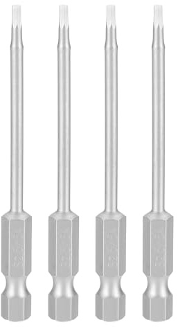 sourcing map 4 punte per trapano a testa esagonale da 5/64 SAE 1/4 gambo esagonale 75 mm lunghezza S2 in acciaio magnetico avvitatore a percussione industriale esagonale punta per cacciavite