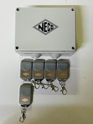 NECO MK1 Remote Control System with 5 Handsets, 433.92MHz, Water Resistant, Rolling Code, 100 Handset Capacity