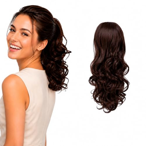 CAISHA 30cm Haarteil Zopf Haarverlängerung Gewellt Rötlich Braun PH203 | Haarteil, hitzebeständig, lang, dick, gewellt, Volumenstücke, Kunsthaarteile, zum Verpacken von Hochzeiten, 30,5 cm