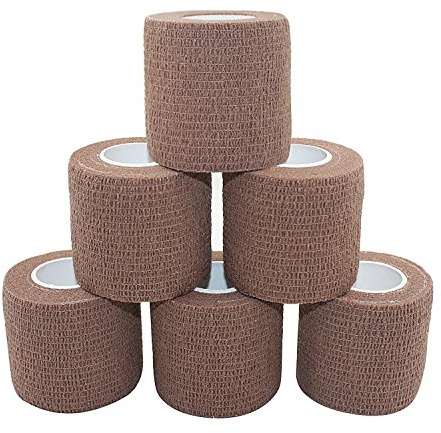 COMOmed selbstklebender verband elastische binde handgelenk bandage pflaster rolle Dog Bandagen Tierische Bandagen Dunkler Teint 5 cm X 6 Bände