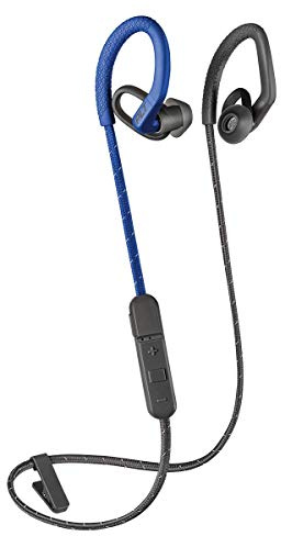 Plantronics BackBeat FIT 350 Bluetooth - Écouteurs sportifs sans fil, intra-auriculaires et contour d'oreille, gris-bleu