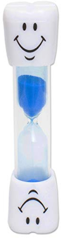 Kids Toothbrush Timer ~ 3 Minute Smile Sand Timer for Brushing Children's Teeth (Blue)