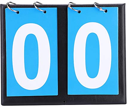 Demeras Marcador Deportivo Portátil 2/3/4 dígitos Impermeable Tablero Flip Flip Marcador Contador de puntajes para Tenis de Mesa Baloncesto(2 Digit)