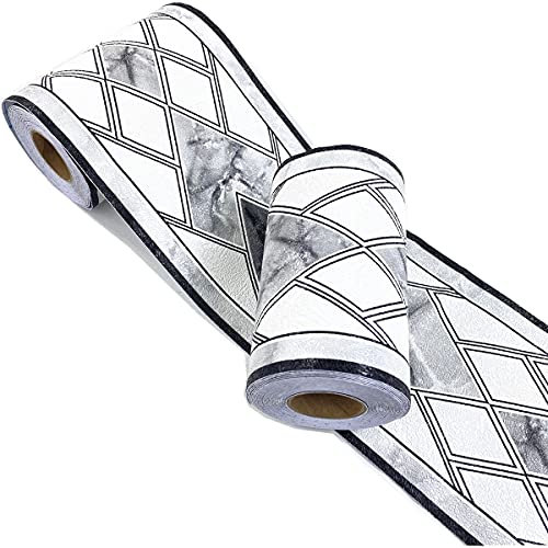 Mesoar Simple Geometric Wallpaper Border Wall Peel Stick Molding Border Home Ceiling Sticker for Bathroom Living Room Kitchen Wall 10cm by 16.4ft