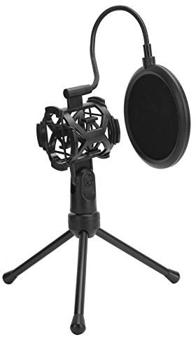 ASHATA Support de Suspension de trépied de Microphone Filtre Anti-Pop, support de Microphone et écran de Masque de Filtre Anti-Pop, support de trépied de Microphone Portable réglable avec