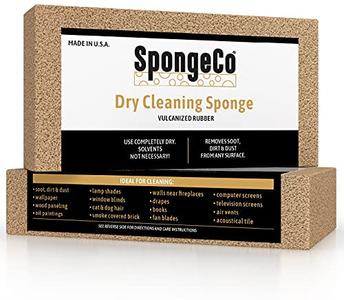 SpongeCo - Dry Cleaning Soot Eraser Sponge - Pet Hair, Smoke, Soot, Dust and Dirt Remover - 3x6x1.5 (Single Sponge)
