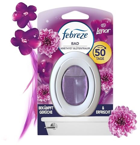 Febreze Bad Lufterfrischer Lenor Amethyst Blütentraum, Duftstecker zur kontinuierlichen Geruchsbekämpfung und -verhinderung