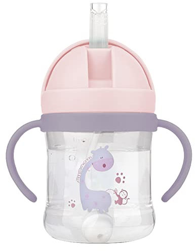 EACHPT Free Flow Sippy Cup, 250 ml Weighted Straw Cup, Baby Straw Cup, Leak-Proof Bite Spout Drinking Cup, Weighted Straw, Learning Drinking, Sippy Cup for Toddlers 8+ Months Baby