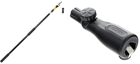 Coral 76503 Shurglide Telescopic Extension Pole with Latest Flip-Cam Lock 1.2-2.4M / 4-8FT & Coral 50300 Essentials Paint Brush Holder and Tool Extender Adaptor with Adjustable Angles, Black