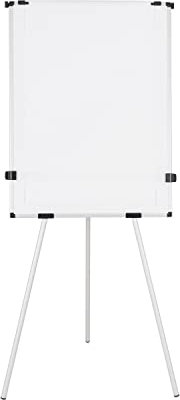 Bi-Office Earth Kyoto Dreibein-Flipchart mit Papierrolle, Nicht Magnetisches Flipchart mit zwei ausziehbaren Verlängerungsarmen, 70 x 100 cm, trocken abwischbare Oberfläche, Aluminiumrahmen