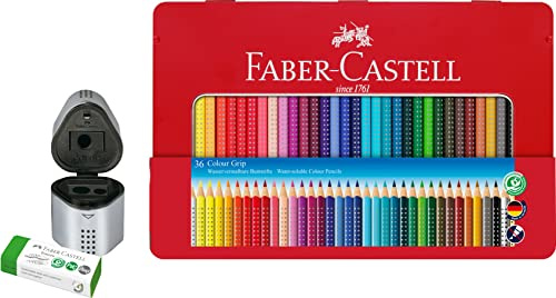Faber-Castell 112435 - Buntstifte Colour Grip 2001, 36er Metalletui (Malset klein)