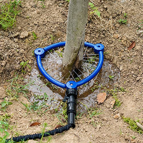 WBCBEC Sistema di irrigazione a 360° per albero e radice di albero, anello di irrigazione circolare, sistema di irrigazione mirato per piccoli alberi, aiuole, arbusti, piante da esterno sollevate