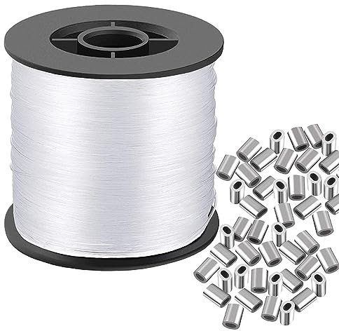 Nylon Faden Transparent,Reißfest Durchsichtige Schnur, Durchsichtiger Faden Starker,Unsichtbarer Faden Dekoration,Nylonschnur Transparent für DIY Crafting, Angel, Basteln(200M 0.9MM)