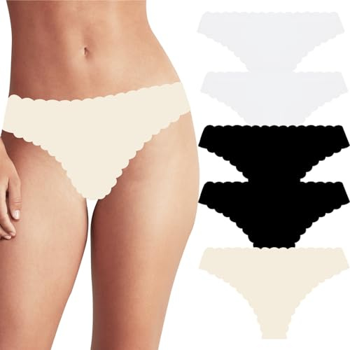 POWER FLOWER sous-vêtements String sans Couture pour Femme – Fils Invisibles, Tangas Respirants et Confortables Multipack (32013, S-M)
