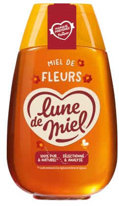 Miel Lot de 4 Doseurs de 500g Miel Toutes Fleurs Lune de Miel