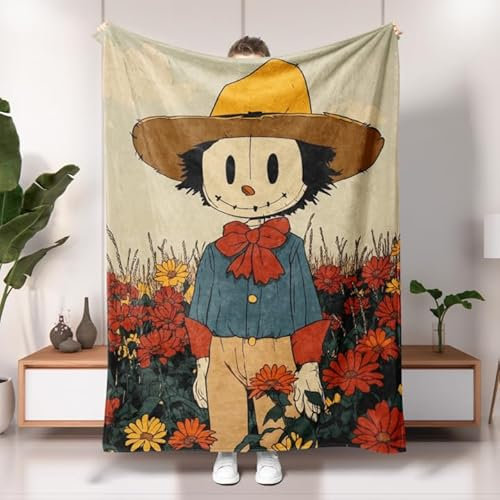 Frühlings- und Sommer-Vogelscheuche, Blumen-Gartenflagge, bunte Blume und Strohhut, Heimdekoration, Outdoor-Flaggen, doppelseitige Jute-Rasendekoration für Urlaub, 101,6 x 127,7 cm