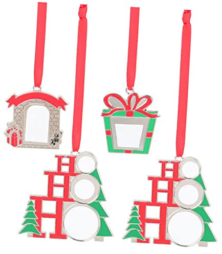 Amosfun 4stücke Sublimationsornament-rohlinge Für Weihnachten DIY Wärmeübertragungsanhänger Weihnachtsbaumanhänger Zum Selbstbedrucken Weihnachtsschmuck Für Baumdekorationen